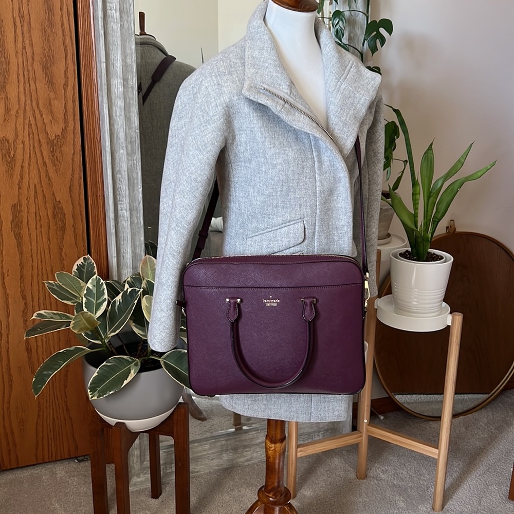 KATE SPADE 13” saffiano laptop bag - PLUM